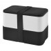 MIYO 700+700 ml double layer lunch box. Black. White, Black