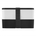 MIYO 700+700 ml double layer lunch box. Black. White, Black