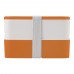 MIYO 700+700 ml double layer lunch box. Orange. White, White