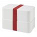 MIYO 700+700 ml double layer lunch box. White. White, Red
