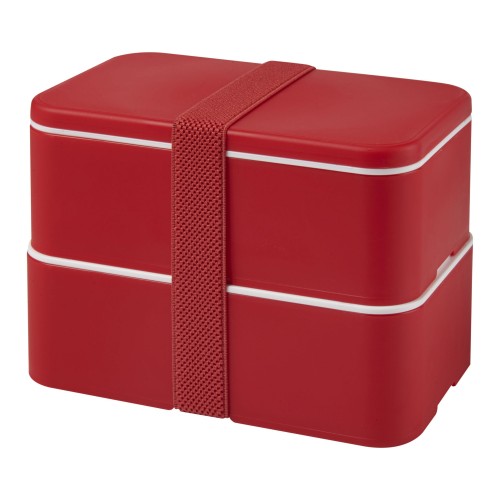MIYO 700+700 ml double layer lunch box. Red. Red, Red