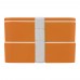 MIYO 700+700 ml double layer lunch box. Orange. Orange, White