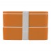 MIYO 700+700 ml double layer lunch box. Orange. Orange, White