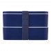 MIYO 700+700 ml double layer lunch box. Blue. Blue, Blue