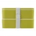 MIYO 700+700 ml double layer lunch box. Lime. Lime, White