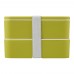 MIYO 700+700 ml double layer lunch box. Lime. Lime, White