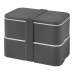 MIYO 700+700 ml dubbellaagse lunchbox. Grijs. Grijs, Grijs