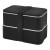 MIYO 700+700 ml dubbellaagse lunchbox. Zwart. Zwart, Zwart