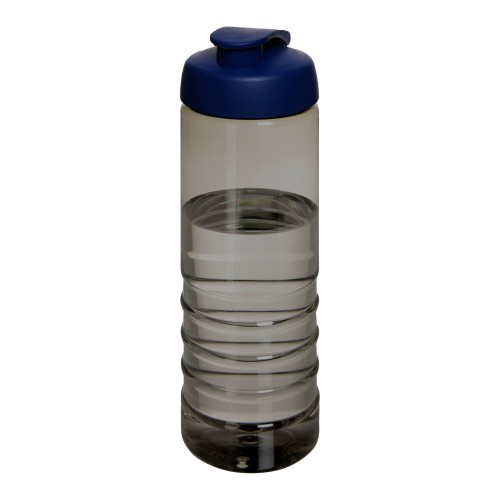 H2O Active® Eco Treble 750 ml drinkfles met klapdeksel. Houtskool, Blauw