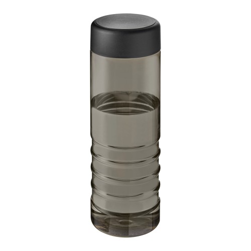 H2O Active® Eco Treble 750 ml Sportflasche mit Drehdeckel. kohle, schwarz