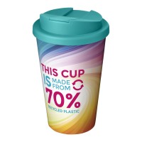 Brite-Americano® Eco 350 ml Isolierbecher mit auslaufsicherem Deckel, aquablau