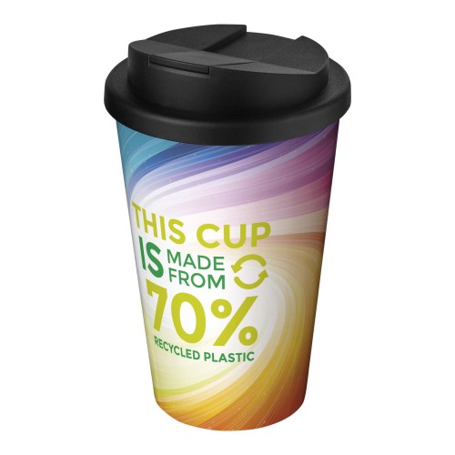 Brite-Americano® Eco 350 ml spill-proof insulated tumbler, Black