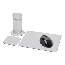 Brite-Mat® combiset 1 van muismat en onderzetter, Zwart