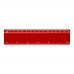 Renzo 15 cm kunststof liniaal, Rood