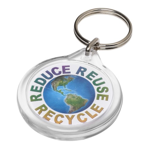 Orb I7 round keychain, Transparent clear