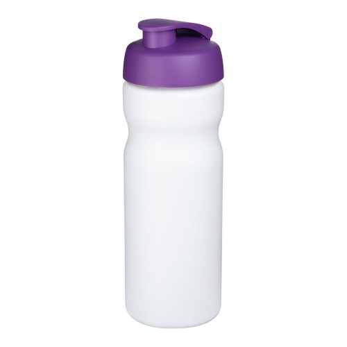 Baseline® Plus 650 ml Sportflasche mit Klappdeckel. weiss, lila Baseline® Plus 650 ml Sportflasche mit Klappdeckel. weiss, lila