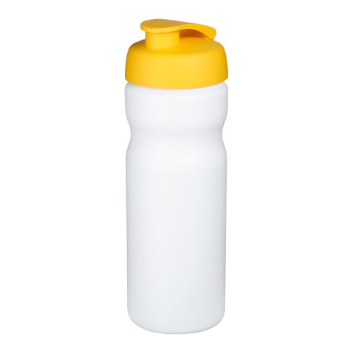Baseline® Plus 650 ml Sportflasche mit Klappdeckel. weiss, gelb Baseline® Plus 650 ml Sportflasche mit Klappdeckel. weiss, gelb