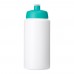 Baseline® Plus grip 500 ml Sportflasche mit Sportdeckel. weiss, aquablau