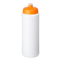 Baseline® Plus grip 750 ml Sportflasche mit Sportdeckel. weiss, orange