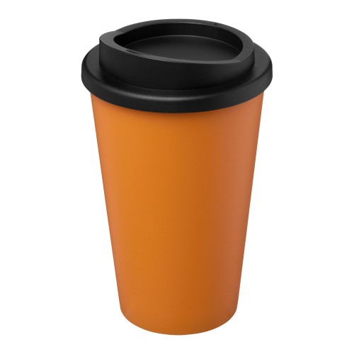 Gerecyclede americano® 350 ml geïsoleerde beker. Oranje, Zwart