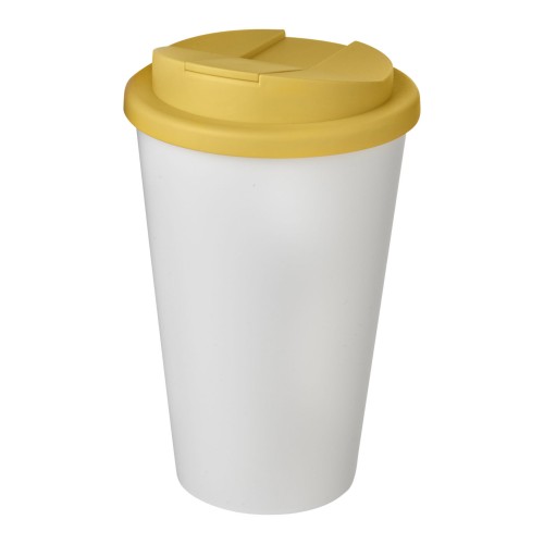Americano® 350 ml tumbler with spill-proof lid. White, Yellow