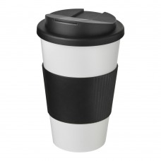 Americano® 350 ml tumbler with grip & spill-proof lid. White, Black