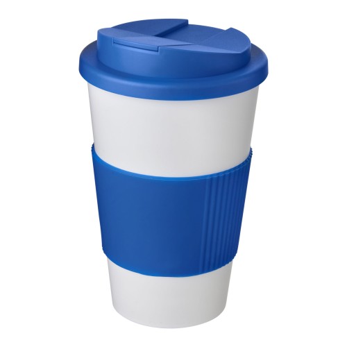 Americano® 350 ml geïsoleerde beker met handvat. Wit, Middenblauw