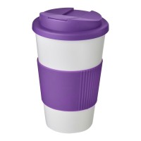 Americano® 350 ml geïsoleerde beker met handvat. Wit, Paars