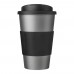 Americano® 350 ml tumbler with grip & spill-proof lid. Silver, Black