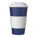 Americano® 350 ml Isolierbecher mit Schutzring & auslaufsicherem Schraubverschluss. blau, weiss