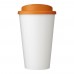 Brite-Americano® 350 ml tumbler with spill-proof lid. White, Orange