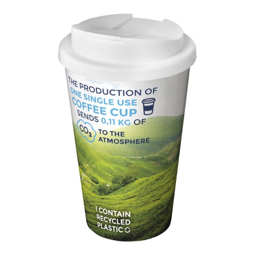 Brite-Americano® 350 ml tumbler with spill-proof lid, White