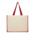 Varai 320 g/m² canvas and jute shopping tote bag 23L, Red