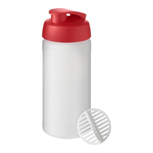 Baseline® Plus 500 ml sportfles met shaker bal. Rood, Mat helder