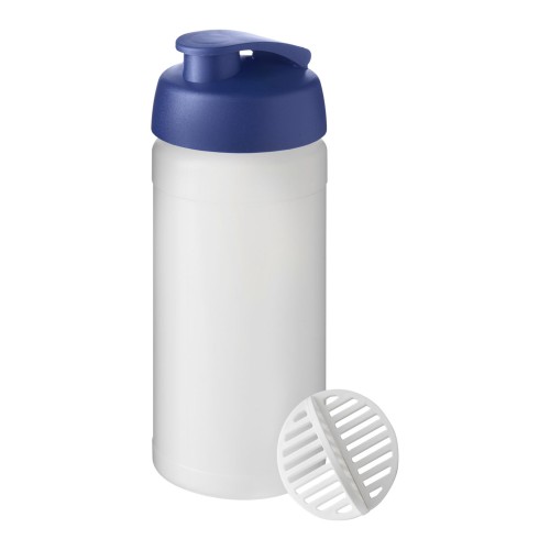 Baseline® Plus 500 ml sportfles met shaker bal. Blauw, Mat helder