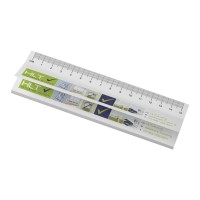 Sticky-Mate® Haftnotizen mit gedrucktem 15 cm Lineal aus recyceltem Material, weiss
