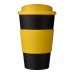 Americano® 350 ml insulated tumbler with grip. Yellow, Black