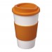 Americano® 350 ml Isolierbecher mit Schutzring. orange, weiss Americano® 350 ml Isolierbecher mit Schutzring. orange, weiss