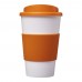 Americano® 350 ml Isolierbecher mit Schutzring. orange, weiss Americano® 350 ml Isolierbecher mit Schutzring. orange, weiss