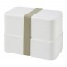 MIYO 700+700 ml double layer lunch box. White. White, Pebble grey