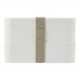 MIYO 700+700 ml double layer lunch box. White. White, Pebble grey