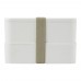 MIYO 700+700 ml double layer lunch box. White. White, Pebble grey