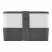 MIYO 700+700 ml double layer lunch box. Grey. White, Grey