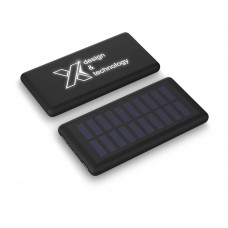 SCX.design P30 8000 mAh Solar Powerbank mit Leuchtlogo, schwarz