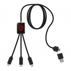 SCX.design C28 5-in-1 verlengde oplaadkabel. Rood, Zwart