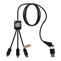 SCX.design C45 5-in-1 rPET charging cable with data transfer, Black