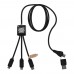 SCX.design C45 5-in-1 rPET charging cable with data transfer, Black