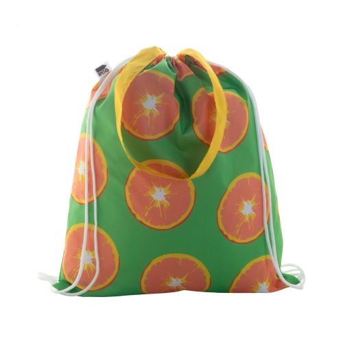 CreaDraw Shop RPET custom made tas met trekkoordsluiting, wit