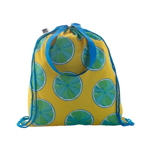 CreaDraw Shop RPET custom made tas met trekkoordsluiting, blauw