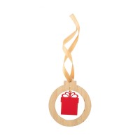 DoubleTree Christmas tree ornament. gift box, natural